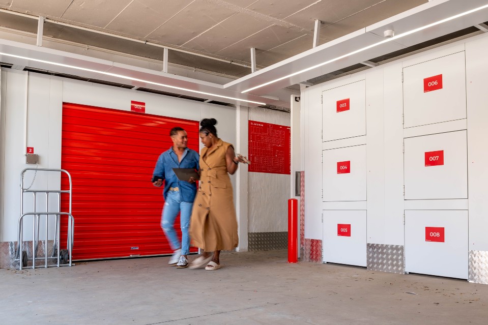 Two ladies walking at a Flexistore facility